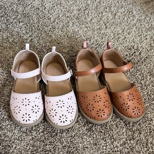 Old Navy Toddler Girls 9 Kids Mary Jane Shoes - Pink and Brown Bundle